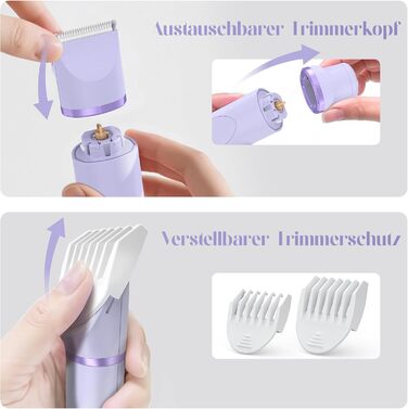 Електричний жіночий епілятор для тіла та обличчя, для інтимної зони, USB, фіолетовий