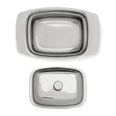 Relaxdays Stainless Steel Butter Dish with Handle