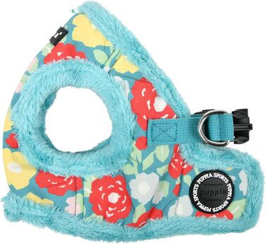 Жилет для собак Puppia Gianni з квітковим малюнком, теплий зимовий, аквамарин, розмір S
