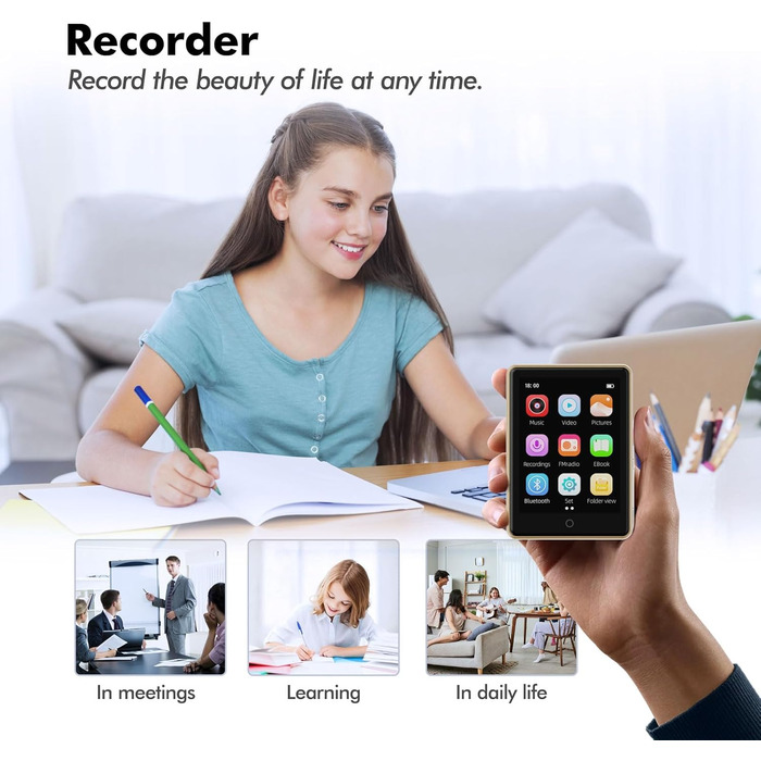 MP3 плеєр для дітей 64GB з Bluetooth 5.3, 2.8