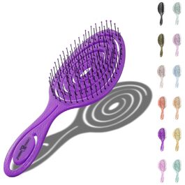 Щітка для волосся Chiara Ambra без заплутування - для жінок та чоловіків - розпушувач для кучерявого та довгого волосся - екологічна розпушувальна щітка, щітки для волосся - (слива)