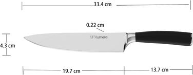 Набір кухонних ножів XFNlumere з нержавіючої сталі (20 см) з ергономічною ручкою - подарунковий набір