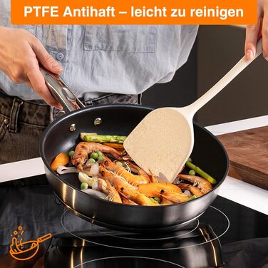 Набір сковорідок 3 шт. з нержавіючої сталі з антипригарним покриттям, 20, 24, 28 см, для всіх типів плит