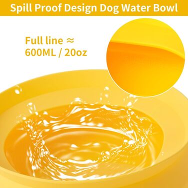 Складаний миска для води для собак SLSON, витокозахисний, портативний, для подорожей на авто, персиково-рожевий (жовтий)