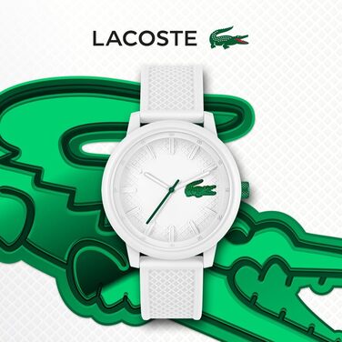 Годинник Lacoste LACOSTE.12.12 Hero чоловічий кварцовий з білим або зеленим силіконовим браслетом