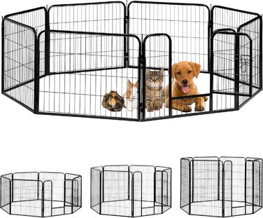 Вольєр для цуценят та дрібних тварин Relaxdays - чорний, 100 x 76,5 x 235 см