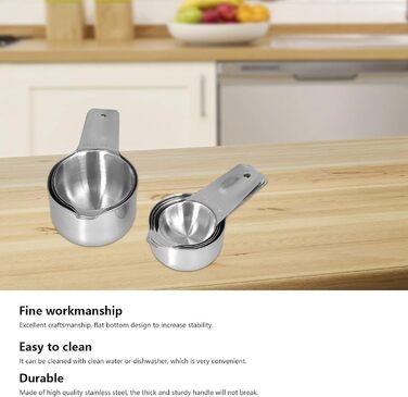 7-Piece Stainless Steel Measuring Cup Set, Stackable Soup Spoon Measuring Set, Measuring Cups and Spoons with Scale, Kitchen Measuring Sets for Cooking and Baking