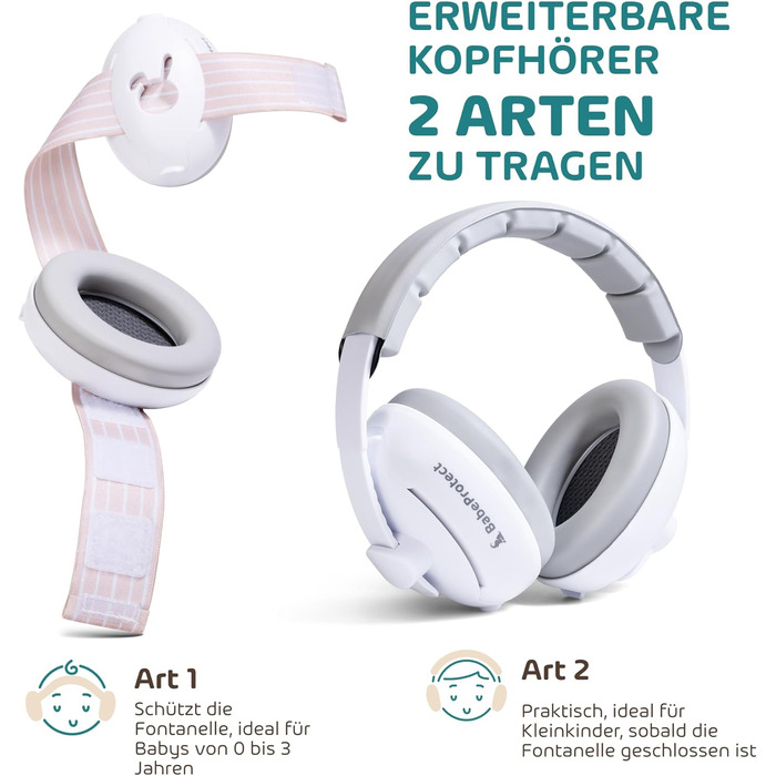 Навушники для захисту від шуму для дітей та немовлят 2-в-1 - комфортні навушники для сну, подорожей та заходів (до 4 років) - бежевий
