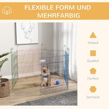 PawHut® вольєр для цуценят, огорожа для собак, вольєр-загон, 120x60x80 см (різнокольоровий)