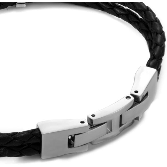 Чоловічий браслет Emporio Armani з нержавіючої сталі або шкіри з застібкою-ланцюгом (колір: кобальт)