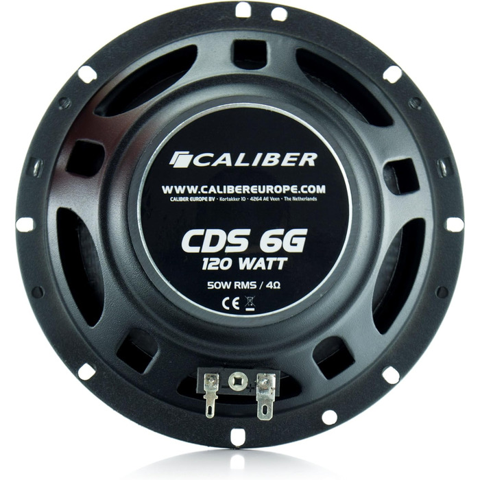 Автомобільні коаксіальні динаміки Caliber 120 Вт, 16,5 см, комплект 2 шт, з решіткою, чорні, з кріпленнями