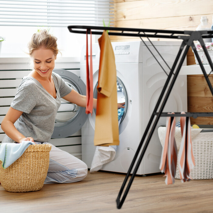 Relaxdays Folding Clothes Rack with Wings