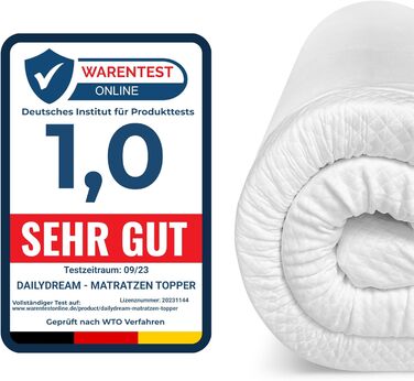 Dailydream Komfort Foam Mattress Topper Model L/XL, 90x200x6cm, 7-Zone Edition