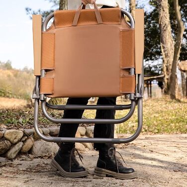 Кемпінговий стілець складний, камуфляжний, 225 кг, Oxford, для риболовлі, пікніка, подорожей - зелений/помаранчевий