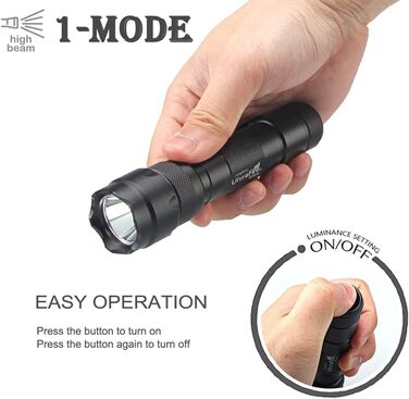 Ліхтарик UltraFire WF-502B LED 1000 люмен з кобурою, тактичний ручний міні-ліхтар з тримачем, 360° обертовий кліпса на ремінь