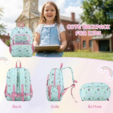 Дитячий рюкзак RAVUO для дівчаток та хлопчиків, шкільний рюкзак з нагрудним ременем, рюкзак для дітей 3-8 років, рюкзак у вигляді єдинорога/динозавра, 1 клас, кольоровий
