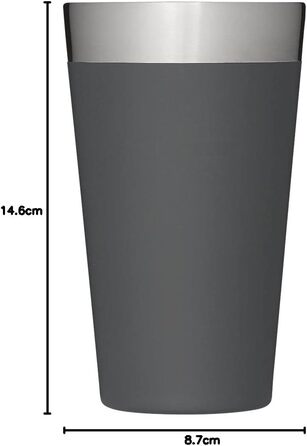 Термокружка Stanley Adventure Stacking Bierkrug 473 мл, нержавіюча сталь, з подвійними стінками, ізольована, без BPA, для зберігання напоїв холодними, 4 години, можна мити в посудомийній машині, колір Charcoal