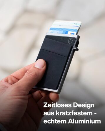 Кардон гаманець-міні з алюмінію з RFID, для 7 карт, мінімалістичний картхолдер, сірий, подарункова коробка