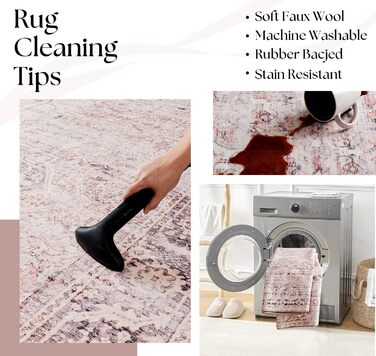 Килим миючий, штучна вовна, світло-бежевий, для дому, спальня, під ліжко, їдальня, під стіл, 152x244 см