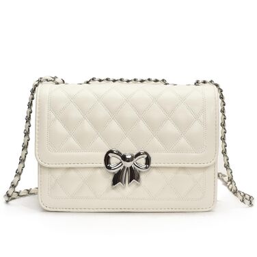 Сумка жіноча Travistar через плече з ланцюжком - кросбоді, клатч, вечірня, міська, шкіряна, біла (K076)