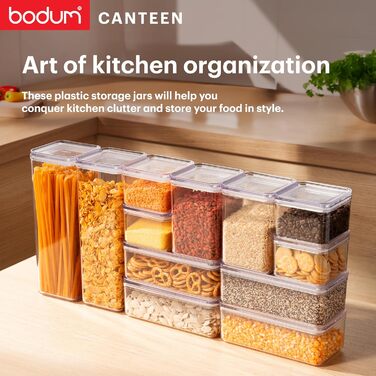 Набір контейнерів для зберігання Bodum CANTEEN (12 шт) прозорі, BPA-free, для посудомийної машини, штабельовані