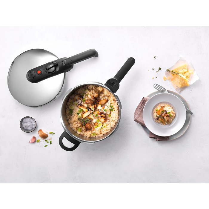 Швидкозварювальна скороварка ZWILLING EcoQuick II, 6 л, Ø 22 см, нержавіюча сталь 18/10, для всіх типів плит, індукція
