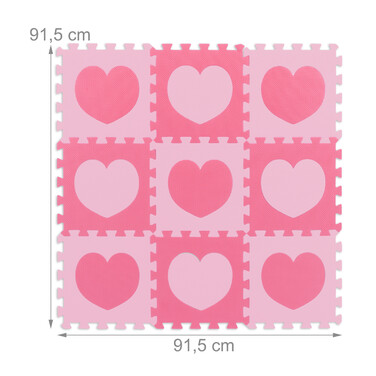 Relaxdays 18-piece Puzzle Mat Heart