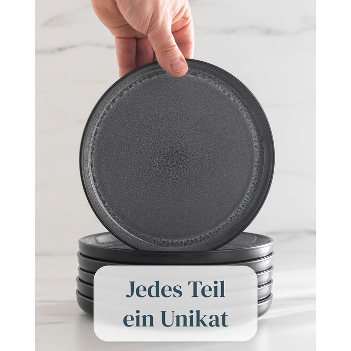 Набір посуду з кераміки Pure Living Ibiza 36 предметів (12 осіб), сірий колір