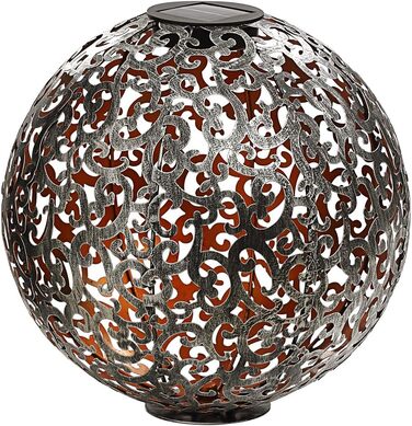 Dehner Solar Globe Luanda, Ø 30 cm, Metal, Silver/Copper
