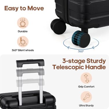 Набір валіз Roadcheer: тріо з полікарбонату з TSA-замком та аксесуарами (рюкзак, культки, сумочка для взуття)