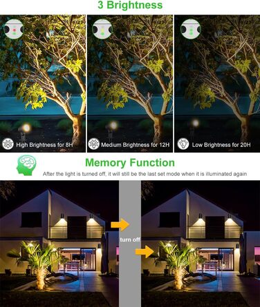 CLY Solar Lamps for Outdoors, Solar Spotlights Garden Light with Remote Control IP66 Waterproof 10 Colors 30 Dynamic Modes Timer Garden Lighting for Gardens Path Christmas Decoration 6 Pieces (Warm White/Natural/Cold White, 6 Pieces)