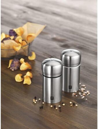 ZWILLING 39500 – 025 – 0 Spices Set 2 Salt and Pepper Grinder Set, Stainless Steel Matte