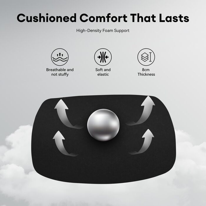 MUSSO V900 Classic: Ергономічне крісло для офісу та дому з регульованою спинкою, підтримкою попереку, 4D підлокітниками та підголовником, сітчаста спинка, чорний колір