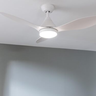 Стельовий вентилятор Cecotec Aero 5200 Line з пультом, LED підсвіткою та таймером, 132 см (52 дюйми), 60 Вт, мідний двигун, 3 швидкості, функція зима, білий