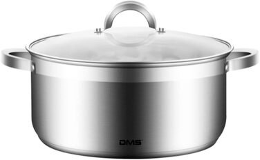 DMS 11-Piece Cookware Set made of high-quality stainless steel | Induction | Coated Cookware Set | Cookware | High-Quality Kitchen Set | Easy to Clean | Saucepan with Handle | Glass Lid TSE2011C