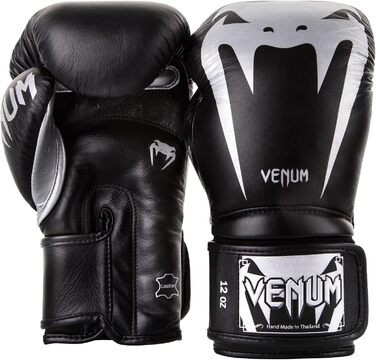 Боксерські рукавички Venum Giant 3.0 для муай-тай та кікбоксингу (12 Oz, чорний/срібний)