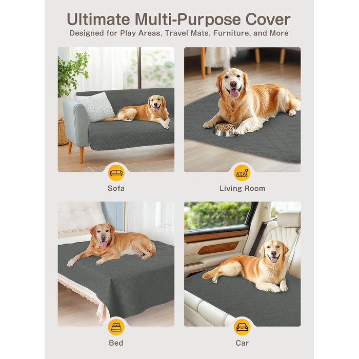 Водонепроникний килимок для собак, диванів та ліжок, захист від шерсті та подряпин, 152x203 см