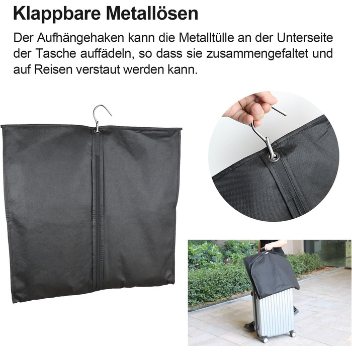 Набір чохлів для одягу BOMEI PACK (6 шт), пилозахисні breathable сумки для костюмів, піджаків та суконь (3 шт 60x100 см + 3 шт 60x120 см)