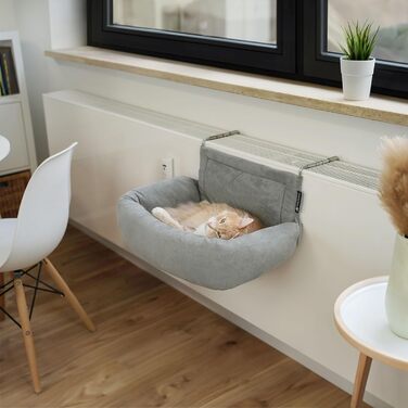 Premium Cat Heating Bed - Murphy - for cats up to 12kg - suitable for all radiators - all-around padded - cat bed for the heater
