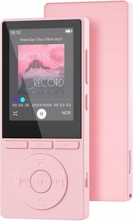 MP3-плеєр 64 ГБ Bluetooth 5.3 HiFi: динамік, електронна книга, диктофон, рожевий, 2,4”