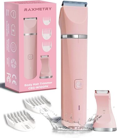 Електричний жіночий триммер для інтимної зони, рожевий. Бездротовий, водонепроникний для сухого та вологого гоління