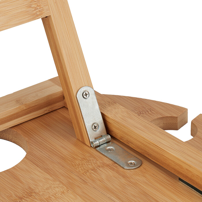 Relaxdays Round Bamboo Picnic/Wine Table