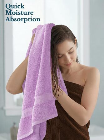 Набір банних рушників Utopia Towels (4 шт.), 100% бавовна, преміум якість 600 г/м², гігроскопічні та м'які, фіолетові