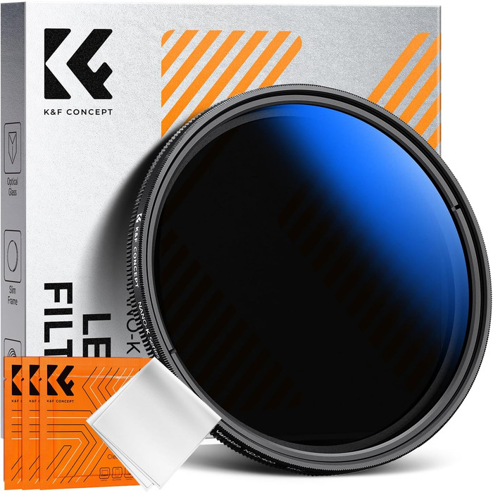 Фільтр K&F CONCEPT 77mm 2-в-1: Black Mist 1/4 та ND2-ND400 з багатошаровим покриттям (Nano-Klear)