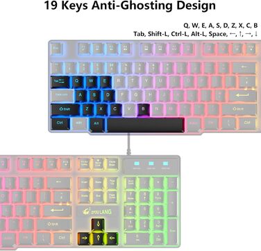 Ігровий набір клавіатури, навушників та миші, UK Layout, 104 клавіші, RGB підсвічування, 2400DPI, 7.1 Surround Sound, для PS4/Xbox (потрібен адаптер)