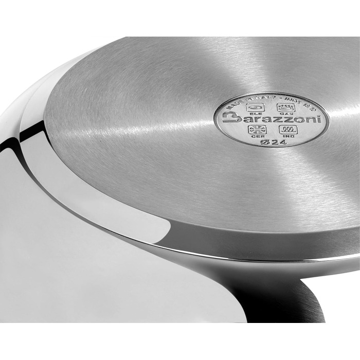 Barazzoni Pressure Cooker, Model, ø22cm, 5lt Capacity, Quick Cooker Model Basic, Ø 22 cm, 5 l Capacity, Induction, Made in Italy, Stainless Steel, Silver Single