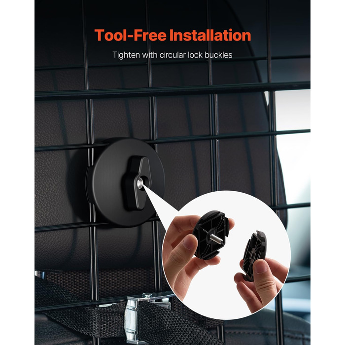 Автобар'єр для собак VEVOR, регульована перегородка, сітка (968x405 мм), захист для заднього сидіння, універсальна бар'єр для SUV, позашляховиків, вантажівок, не складається, 96.5-162 см * 41 см