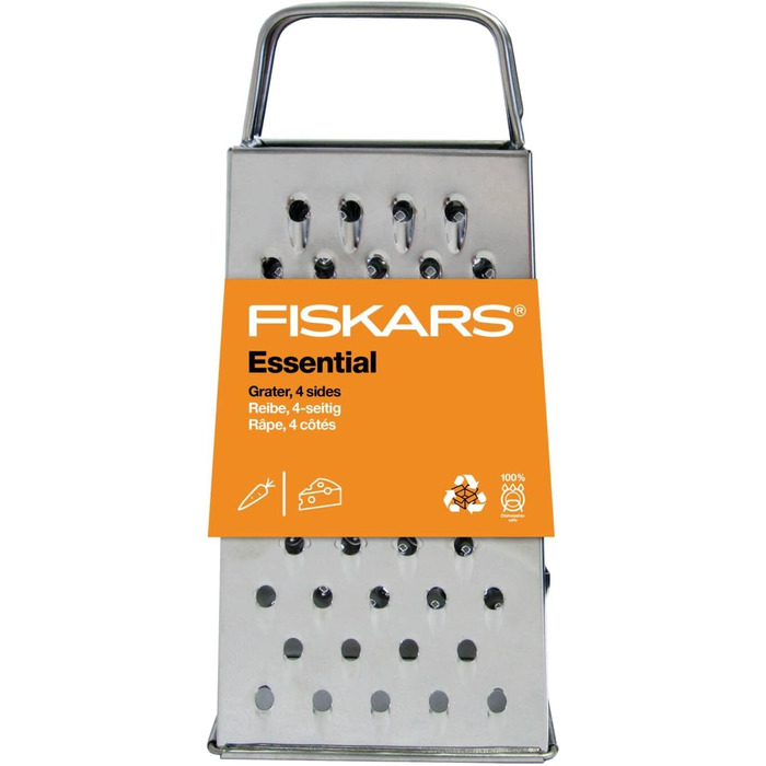 Терка Fiskars Essential 4-стороння, нержавіюча сталь, 23 см, срібляста (1065589)