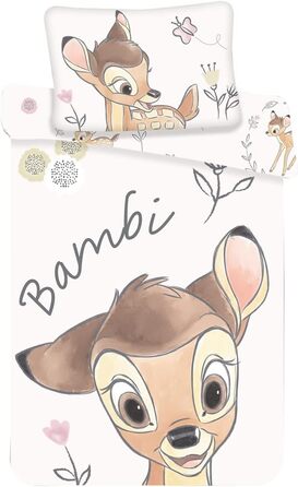 Бетлівка Disney Bambi для малюків, 100% бавовна, комплект: простирадло 100 x 135 см + наволочка 40 x 60 см