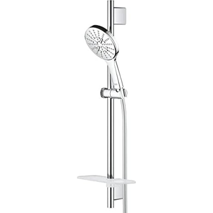 GROHE Vitalio SmartActive 130 Cube | Handshower 3 Spray Patterns | Chrome | 26595000 (Brstg.Set 600mm, round, Chrome)
